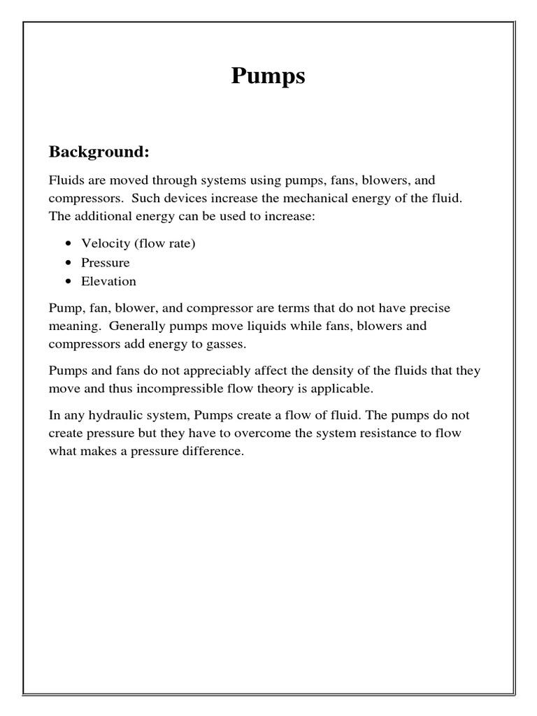 Pump report | Pump | Energy Technology