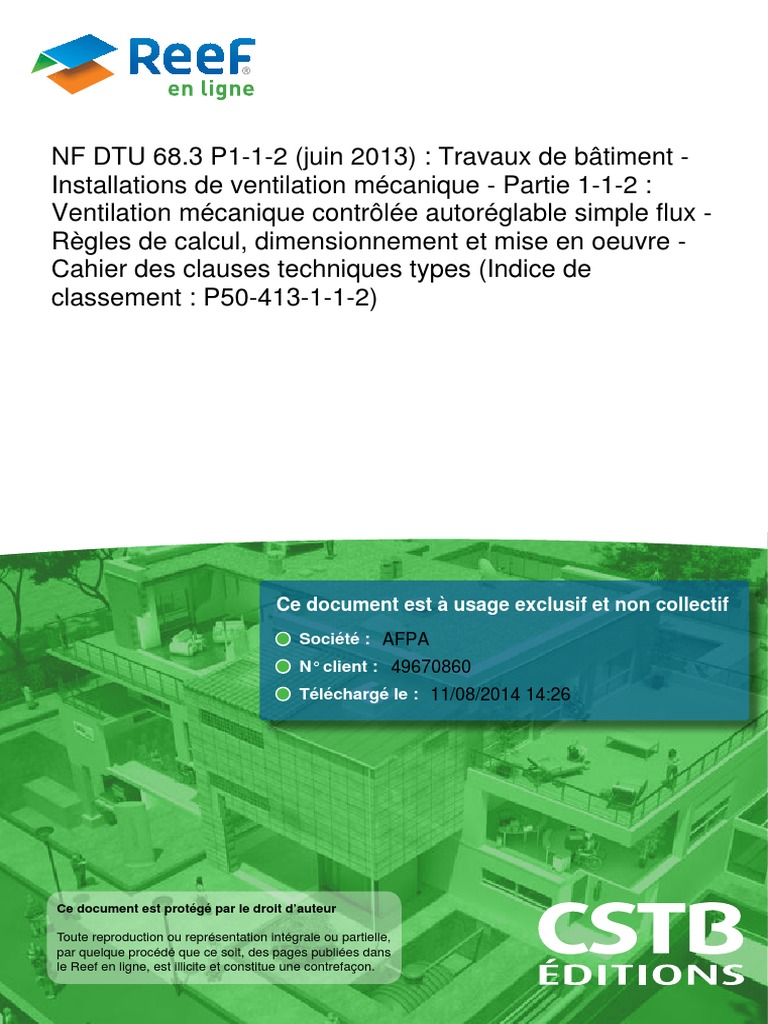 NF Dtu 68.3 P1-1-2 | PDF | Code de la construction et de l'habitation ...