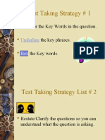 Test Taking Strategy List