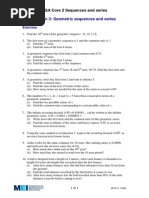 Geometric Sequences & Series