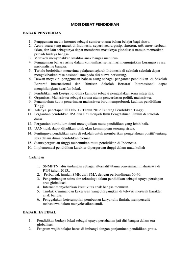 Contoh Teks Debat Singkat Contoh Resource