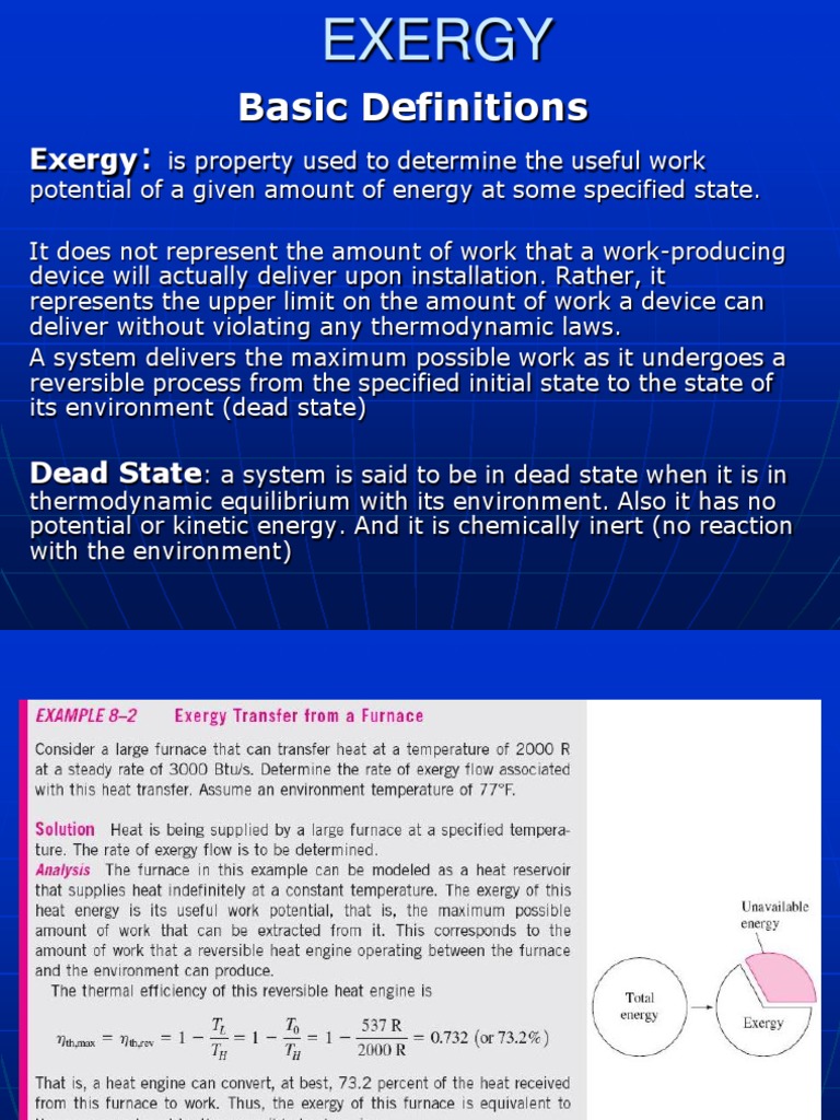 exergy Exergy Thermodynamics