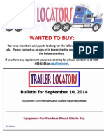 Wanted to Buy Bulletin - September 10, 2014