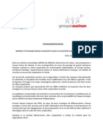 CP Système U Et Auchan Annoncent Un Accord de Coopération à l'Achat, 11.09.14