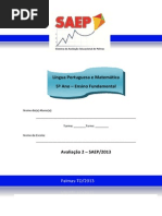 Segunda Avaliacao Saep 2013 5ano