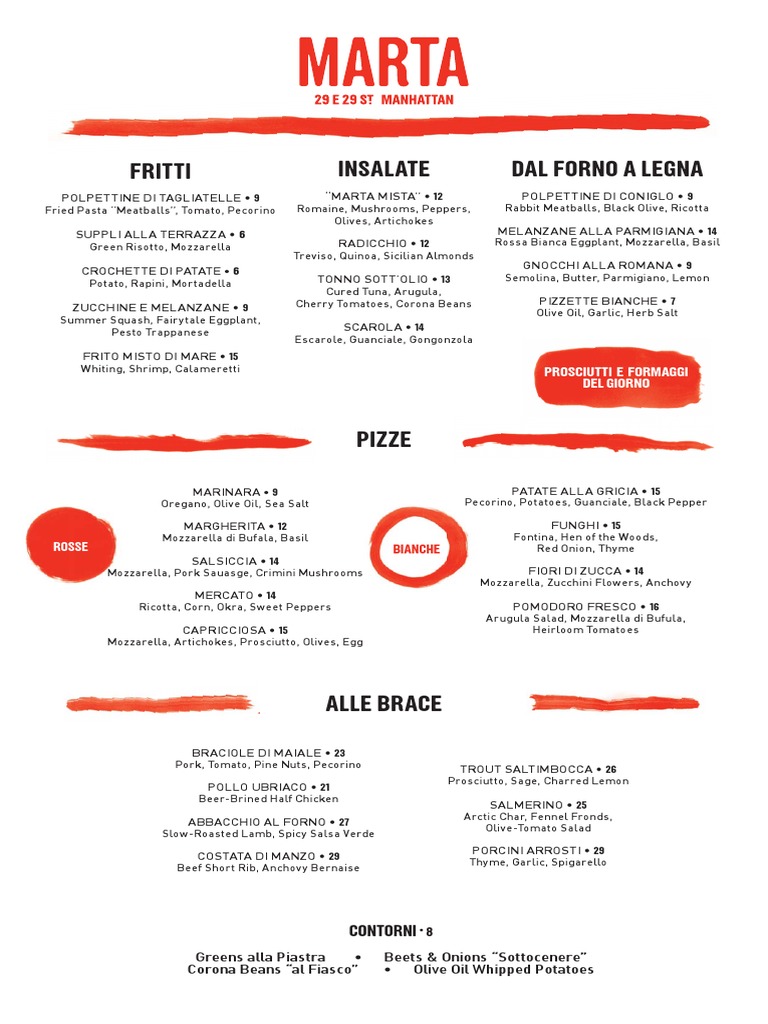 Marta Dinner Menu | PDF