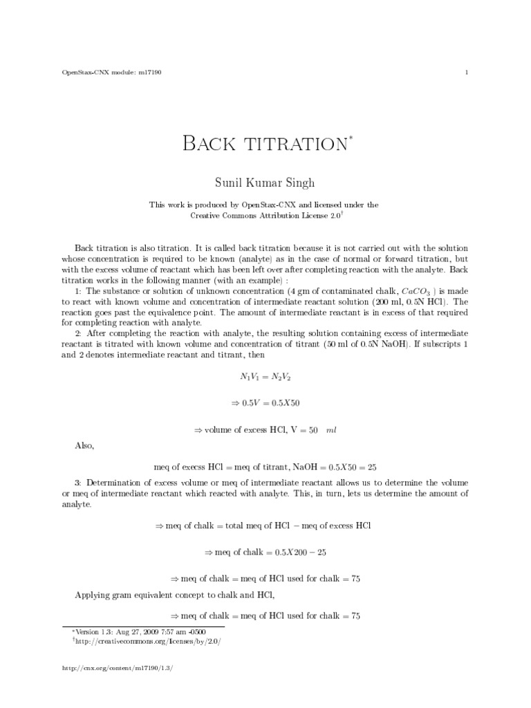 Titration Questions Titration Chemistry