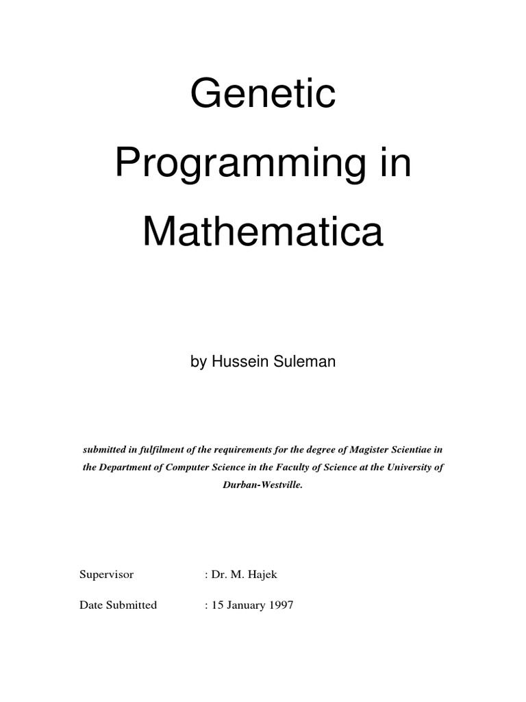 Genetic Programming with Mathematica | PDF | Art
