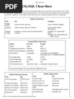 MySQL Cheat Sheet