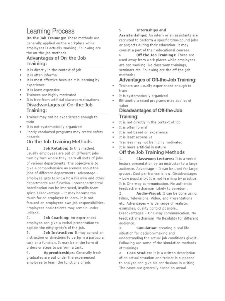 Learning Process | PDF | Simulation | Employment