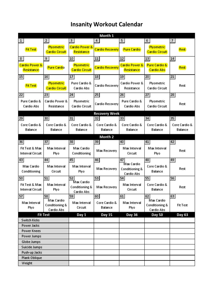 Intense Cardio Workout Plan | PDF