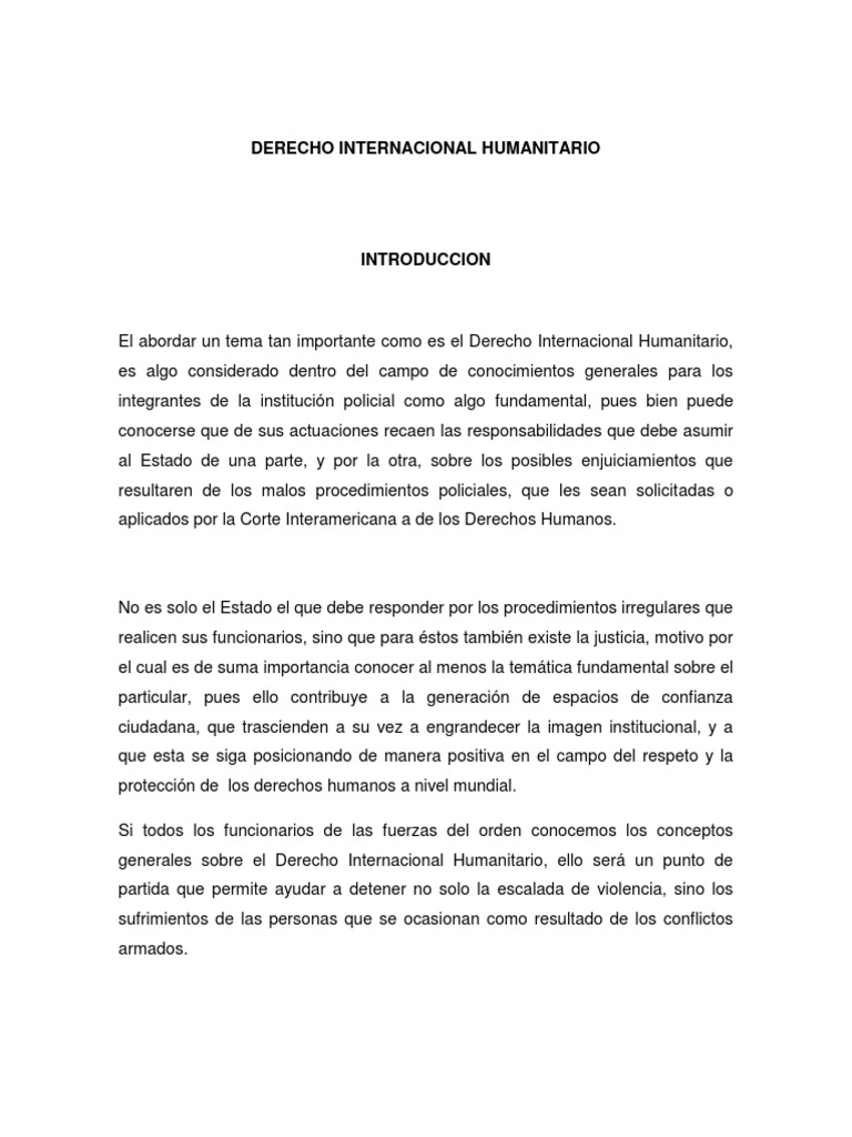 Introducción al Derecho Internacional Humanitario | PDF | Ley ...