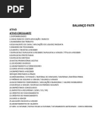 Balanço Patrimonial