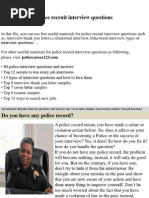 Police Recruit Interview Questions