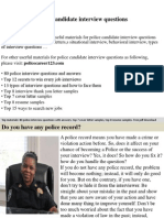 Police Candidate Interview Questions