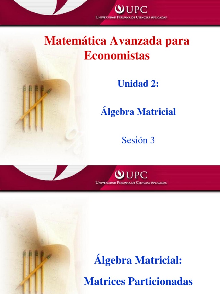 MA242 Matrices Particionadas | PDF | Métodos y materiales de enseñanza