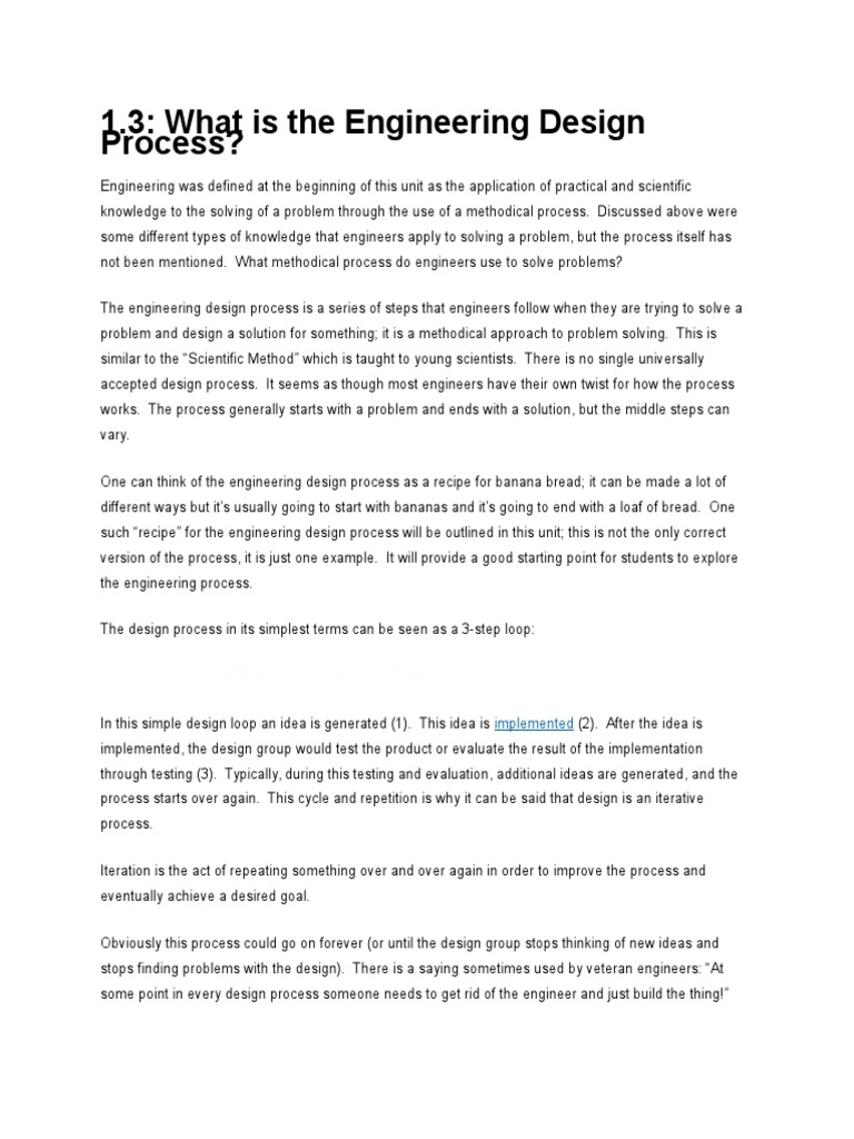 1.3 EngineeringDesign Process PDF Engineering Design Process