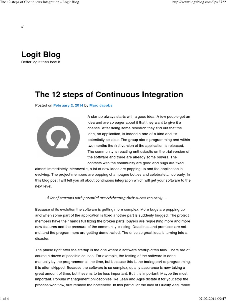 12 Steps to Effective Continuous Integration | PDF | Unit Testing ...