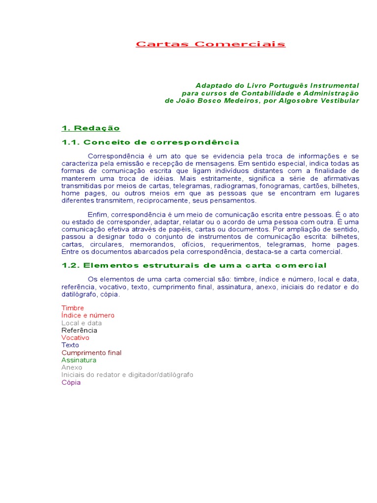 Cartas Comerciais  Linguística  Escrita  Free 30day Trial  Scribd