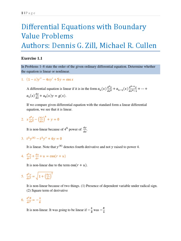 Differential Equations With Boundary Value Problems Solutions