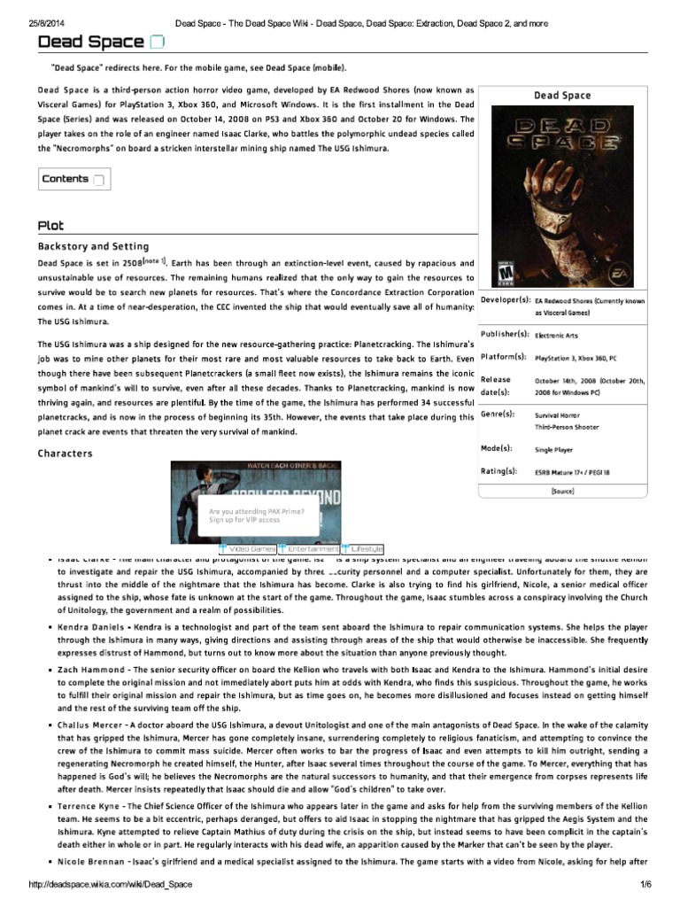 Dead Space 2, Dead Space Wiki