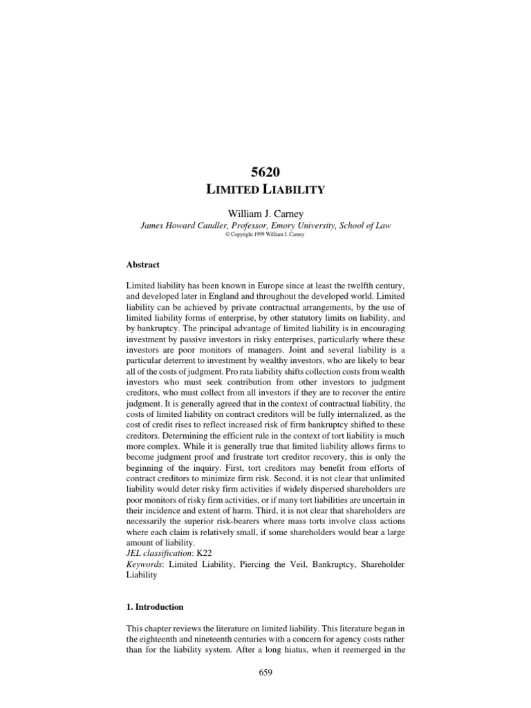 Limited Liability | PDF