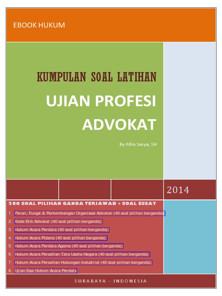 Contoh Soal Essay Ujian Profesi Advokat Contoh Soal Essay Ujian Profesi Advokat