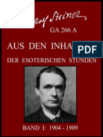 GA 266 A - Aus Den Inhalten Der Esoterischen Stunden - Band-1 - Rudolf Steiner