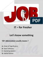 IT - For Fresher