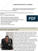 El Paso Police Department Interview Questions
