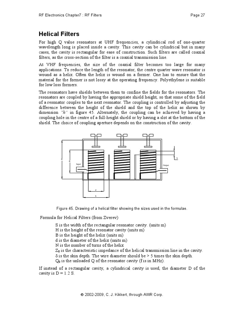 10RF Electronics Kikkert Ch7 RFFiltersPart2 PDF Electronic Filter