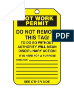 Sample For Hot Work Permit
