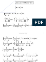 Integrals Used in Chapter One