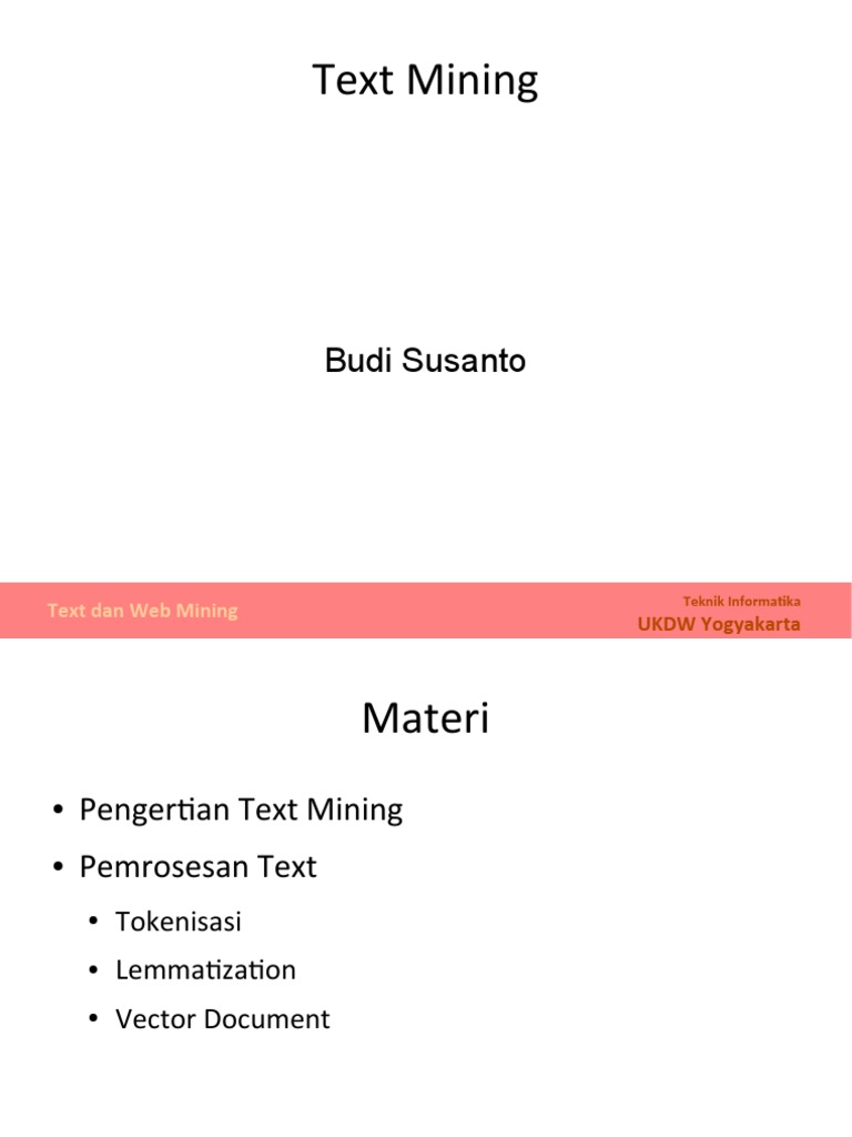 Pengertian dan Proses Text Mining | PDF | Seni