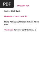 Bank: CIMB Bank: Yayasan PLF