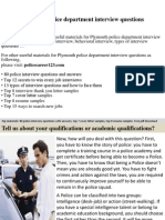 Plymouth Police Department Interview Questions