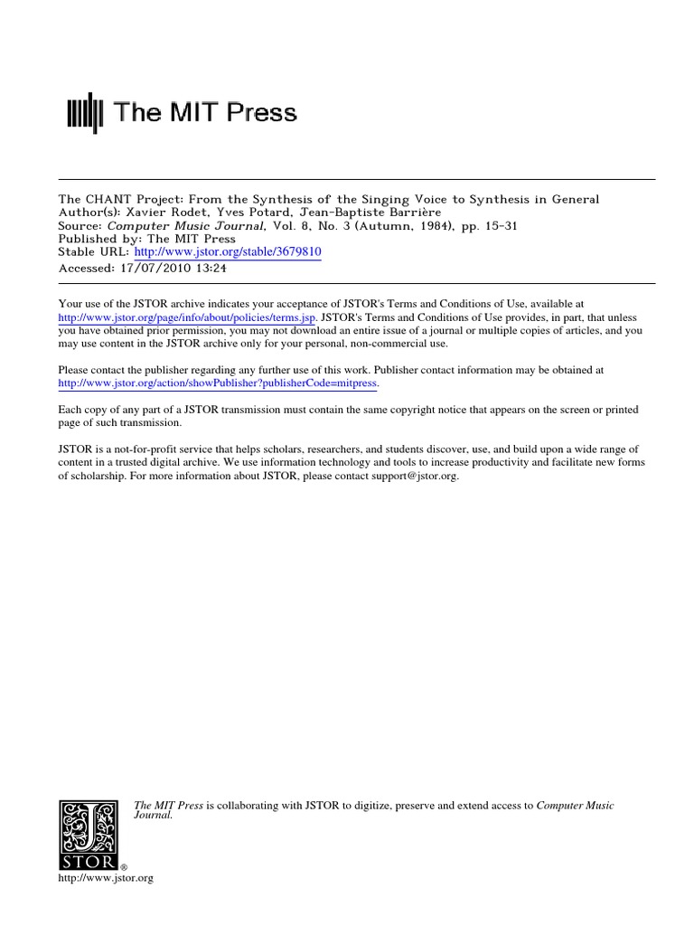 The MIT Press Is Collaborating With JSTOR To Digitize, Preserve and ...