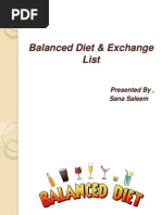 Balanced Diet & Exchange List