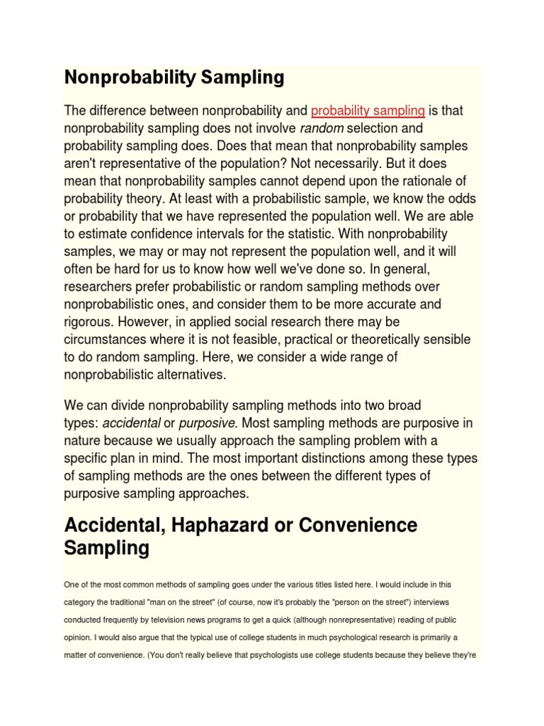 Nonprobability Sampling Explained | PDF | Sampling (Statistics ...