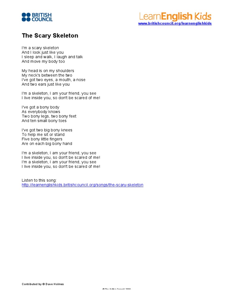 Scary Skeleton Words | PDF