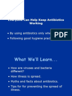 Everyone Can Help Keep Antibiotics Working: - by Using Antibiotics Only When Needed - Following Good Hygiene Practices