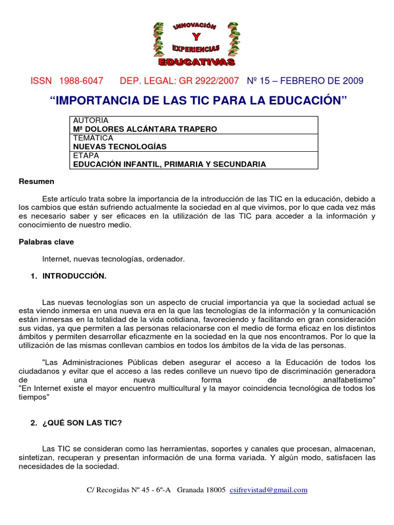 Tic y Educacion | PDF | Tecnología de información y comunicaciones ...