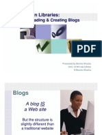 Blogging in Libraries: Finding, Reading and Creating Library Blogs