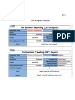 On Business Traveling (OBT) Request