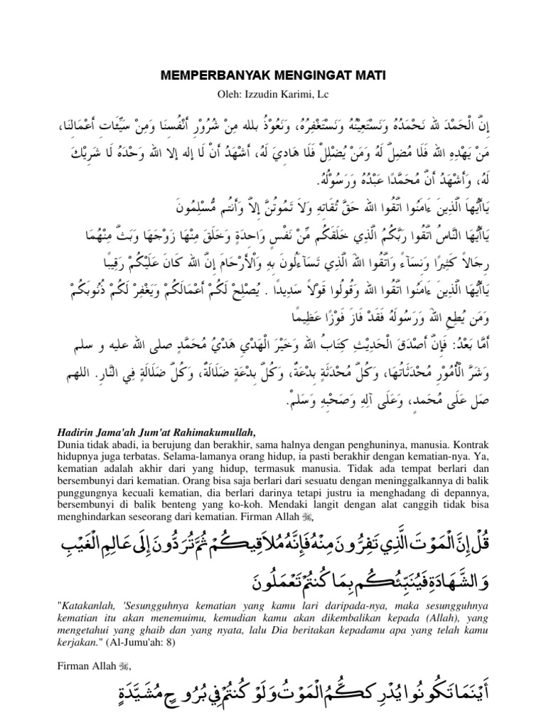 Khutbah Jum At Yang Membuat Orang Menangis Enak