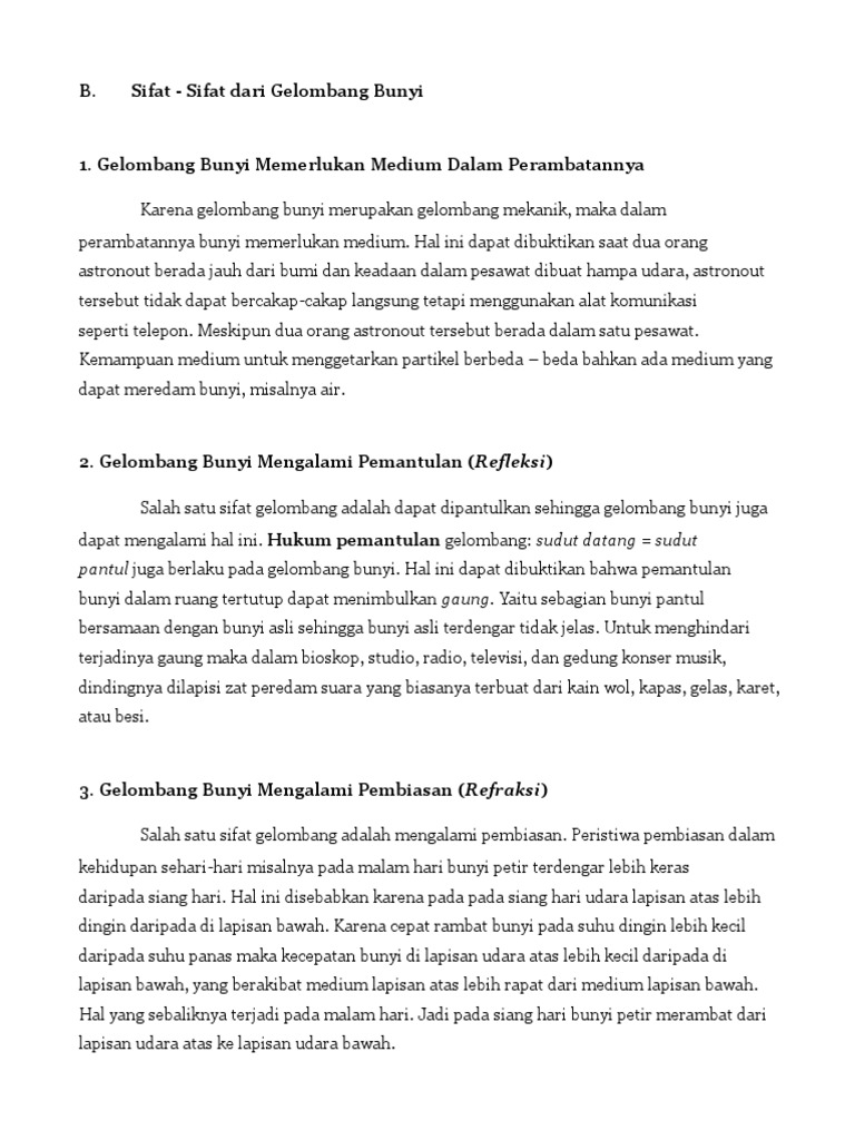 Sifat Gelombang Bunyi Pdf