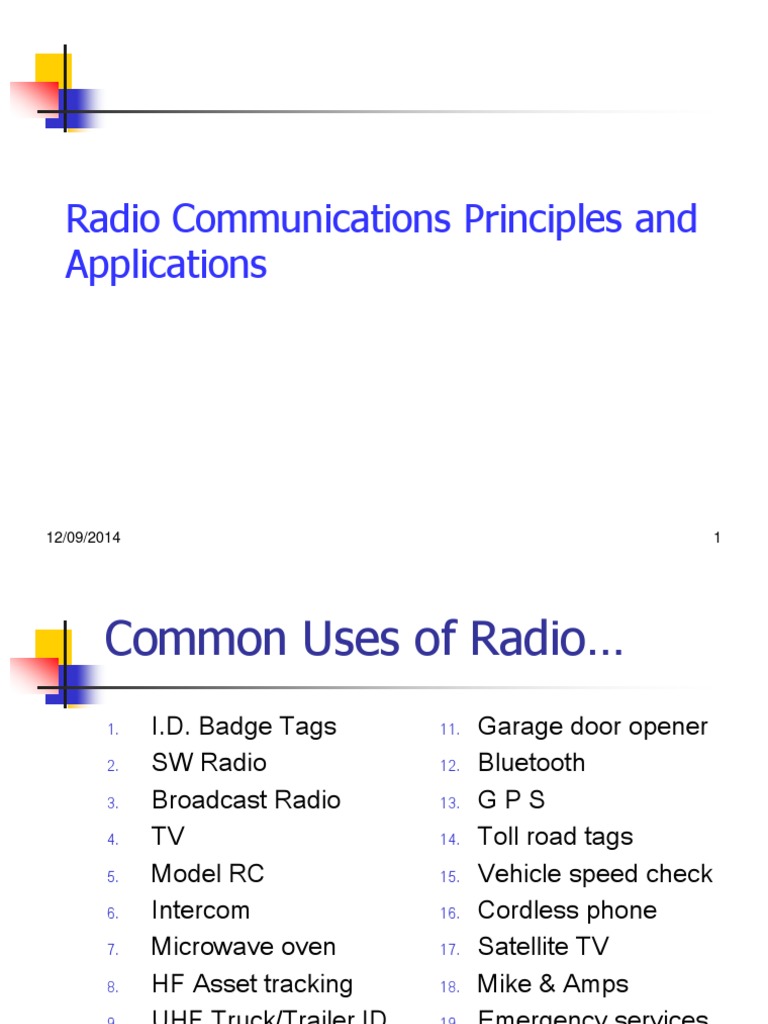 Radio Communications Principles Overview | PDF | Communications ...