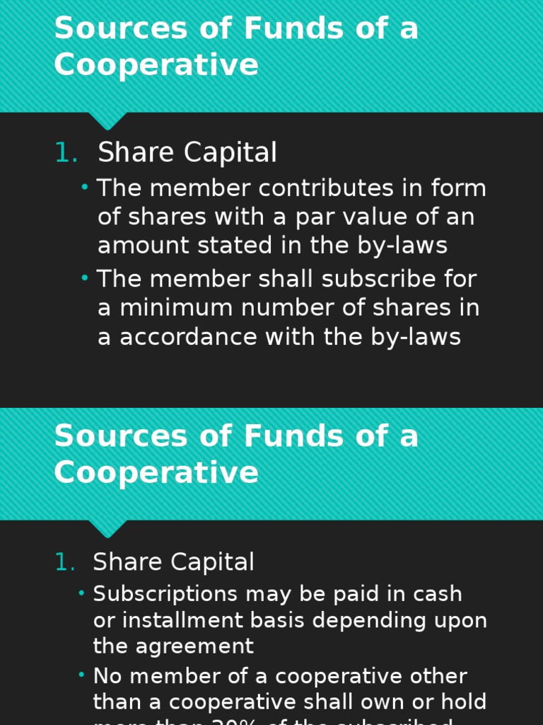 Sources of Funds of A Cooperative in The Philippines PDF Dividend