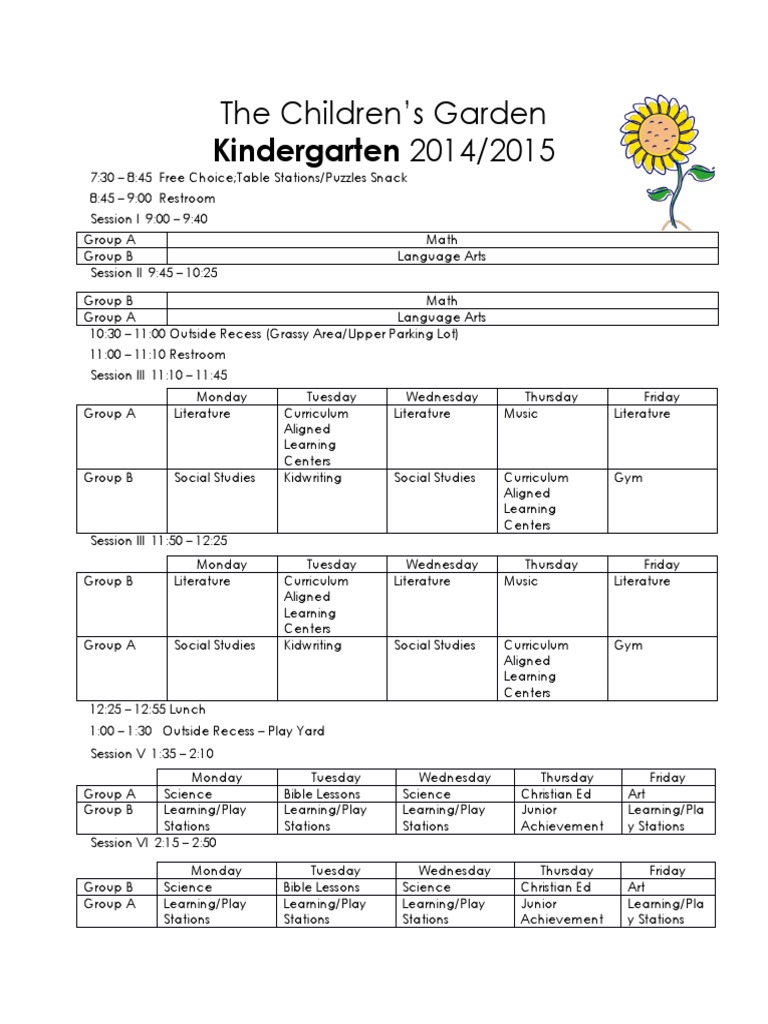 Schedule | PDF | Language Arts & Discipline