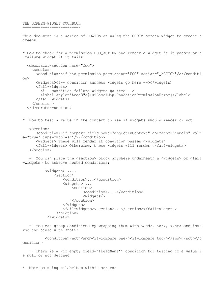 Freemarker Null Checks in OFBIZ Widgets | PDF | Parameter (Computer ...
